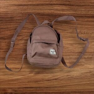 Herschel Supply Co. Brand Mini Backpack Mauve Pink Red Striped Interior